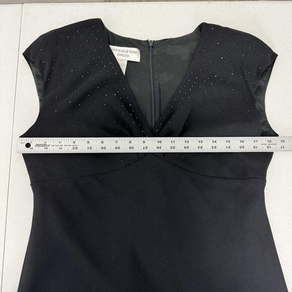 Vintage Jones New York Womens Dress 12 Black Beaded Midi Babydoll Whimsigoth - Picture 7 of 12